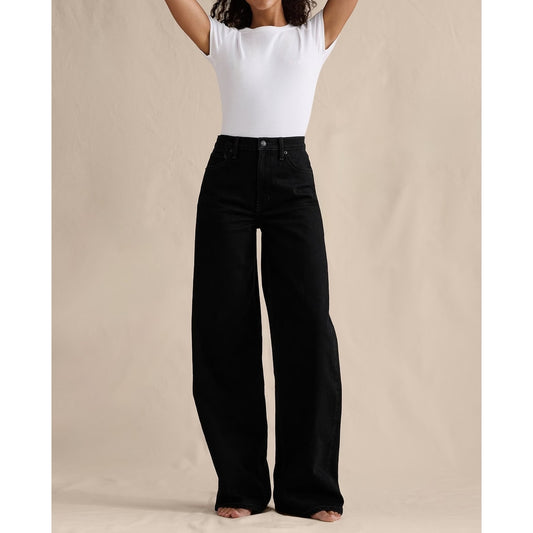 Banana Republic The Icon Classic High Rise Wide Leg Jeans Black 29