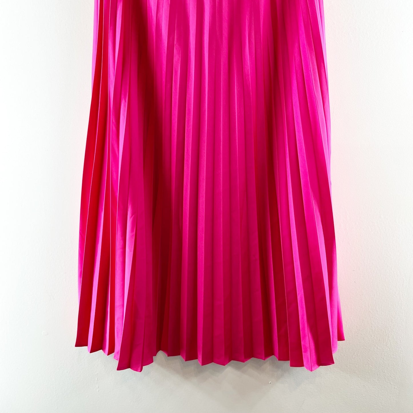 J. Crew Gwyneth Pleated Midi Satin Slip Skirt Pink Medium