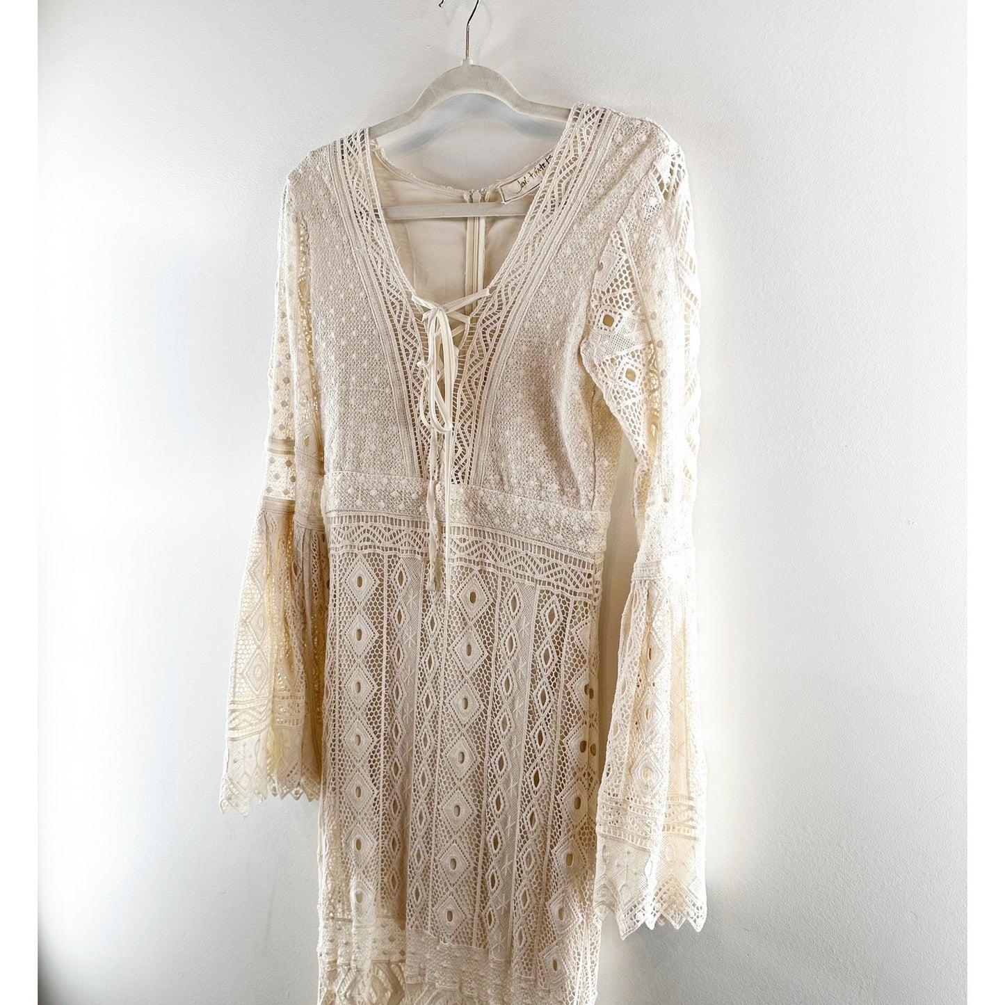 Jen’s Pirate Booty Chaouen Lace Crochet Boho Maxi Dress Ivory XS