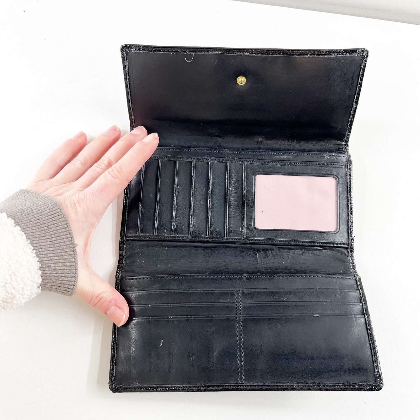 Coach Signature C Tri Fold Canvas Wallet Brown