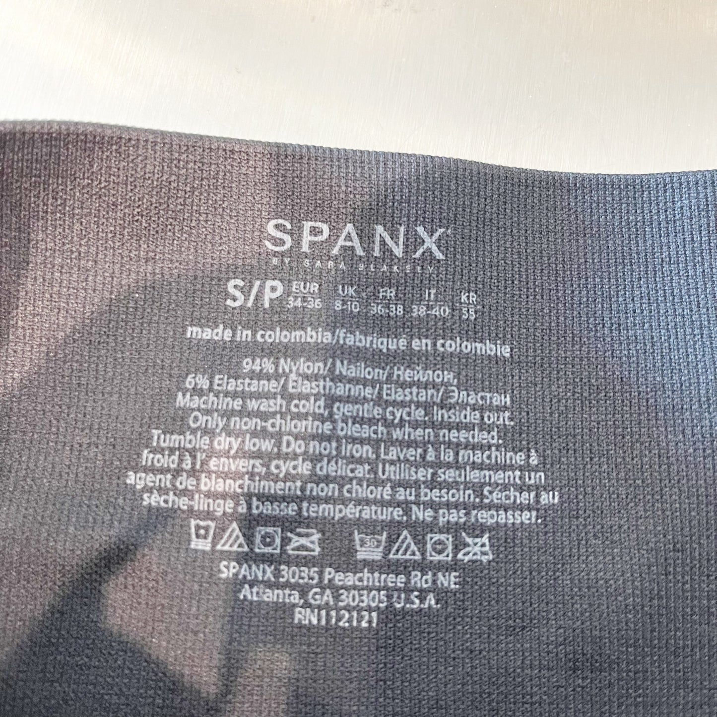 Spanx High Rise Wide Waistband Seamless Camo Ankle Leggings Black/Brown S / P