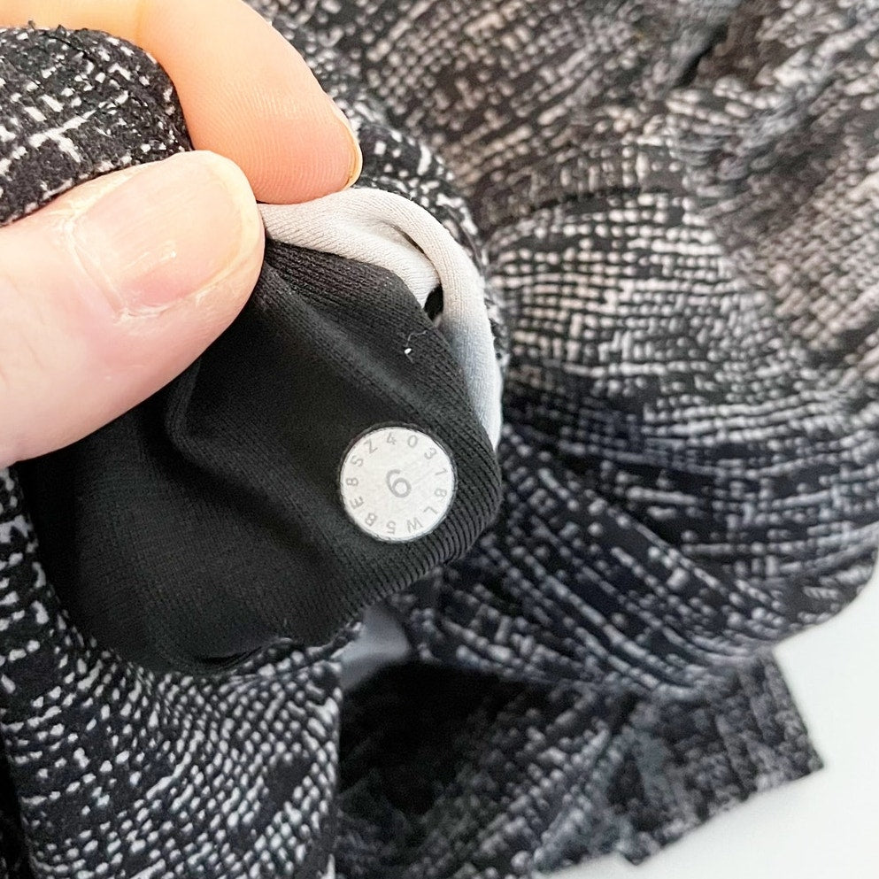 Lululemon High Rise Align Pant II Leggings 25" Twillines Ice Grey Black 6