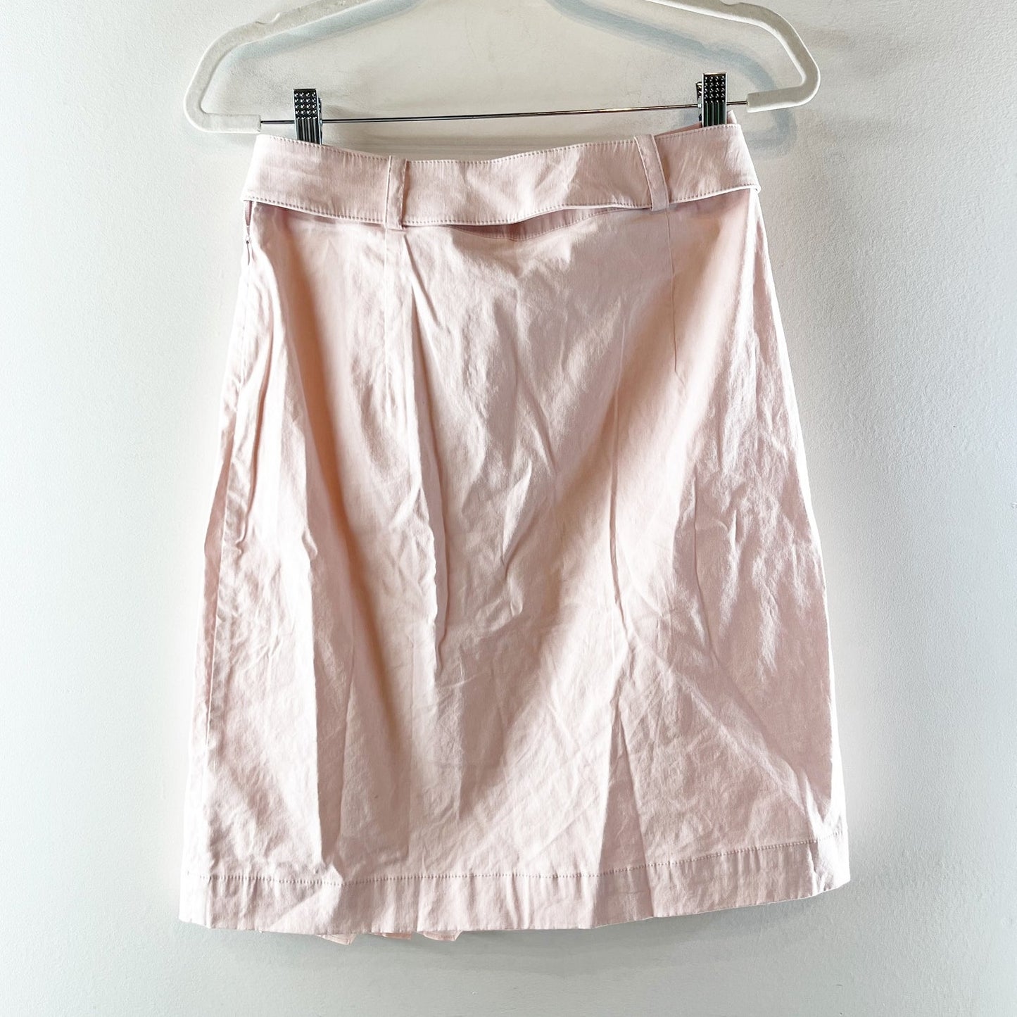 Anthropologie Pleated Button Detail Belted Mini Skirt Pink 6