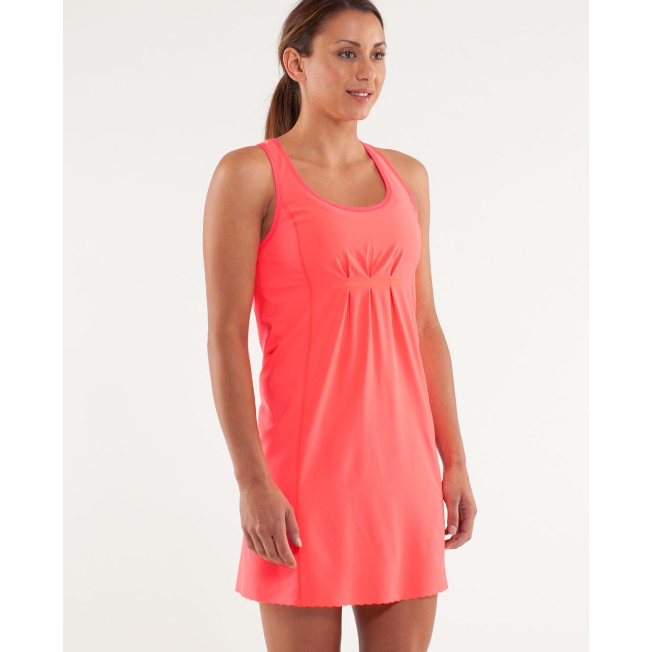 Lululemon Run In The Sun Mini Tank Dress Flash Coral Pink Small
