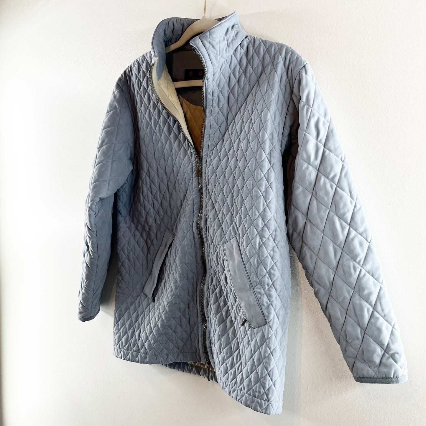 Barbour Lulworth Quilted Long Sleeve Full Zip Jacket Coat Light Blue 8