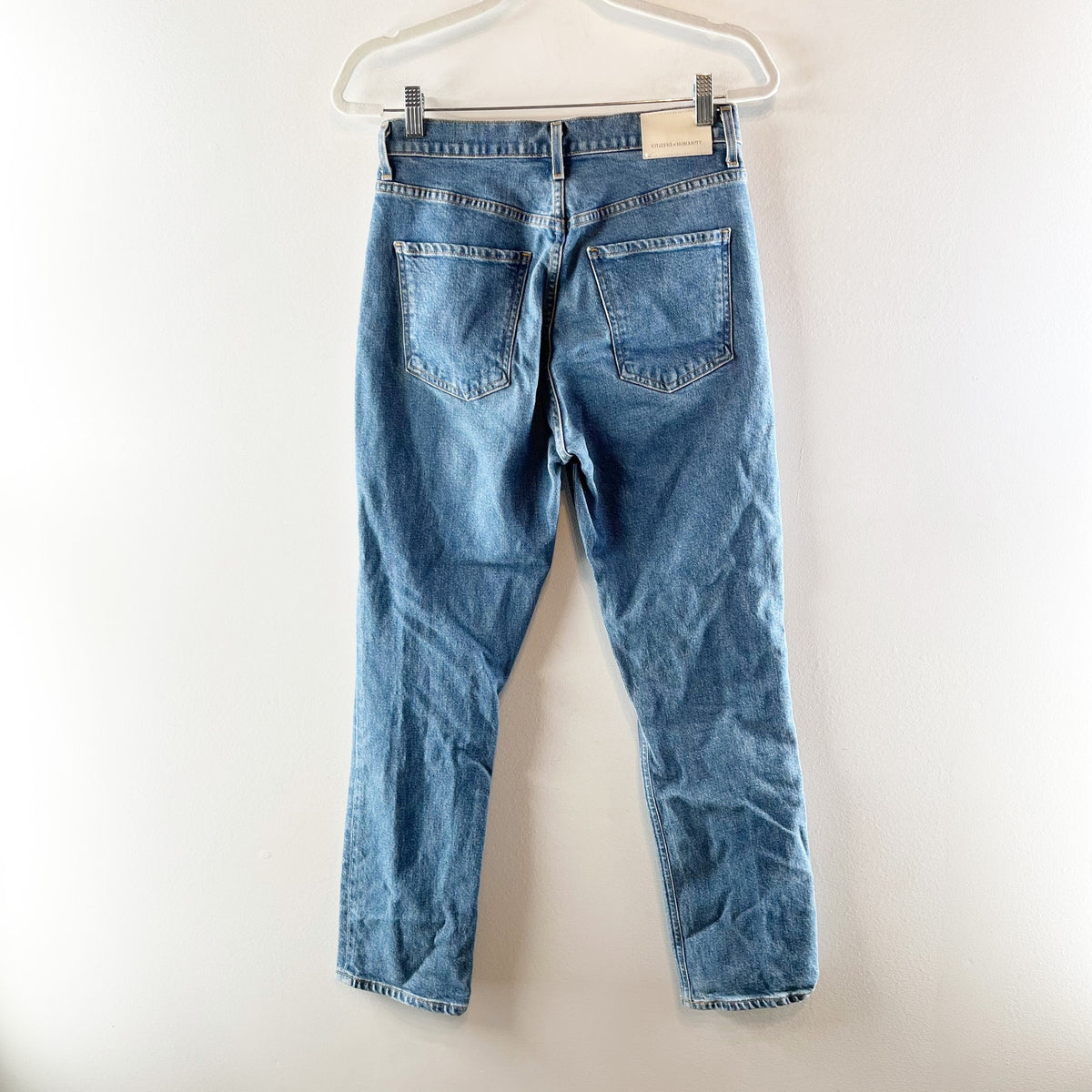 Citizens of Humanity Jolene High Rise Button Fly Denim Straight Jeans Blue 27