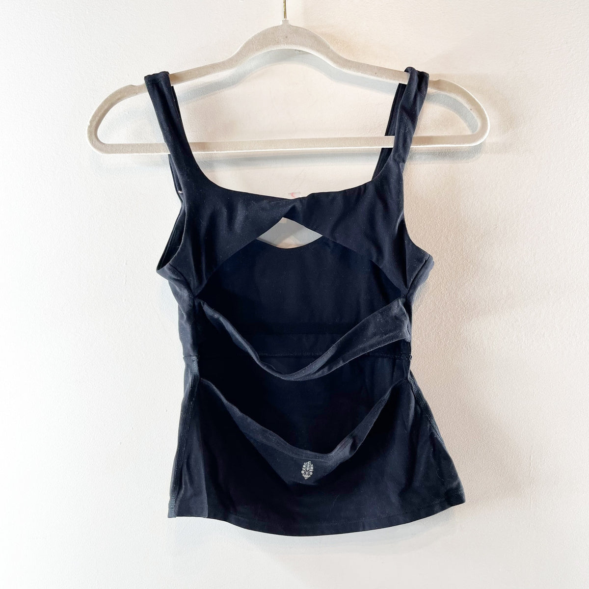 FP Movement by Free People Open Back Sleeveless Scoop Tank Top Black Small