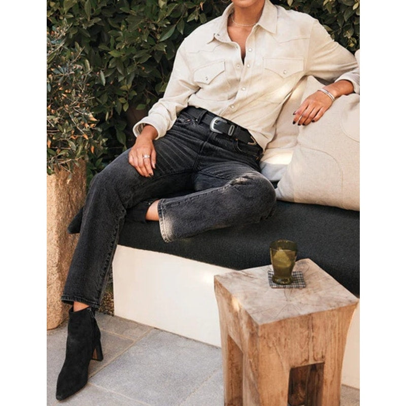 Pistola Ally High Rise Vintage Distressed Denim Ankle Boot Jeans Black 31 / 12