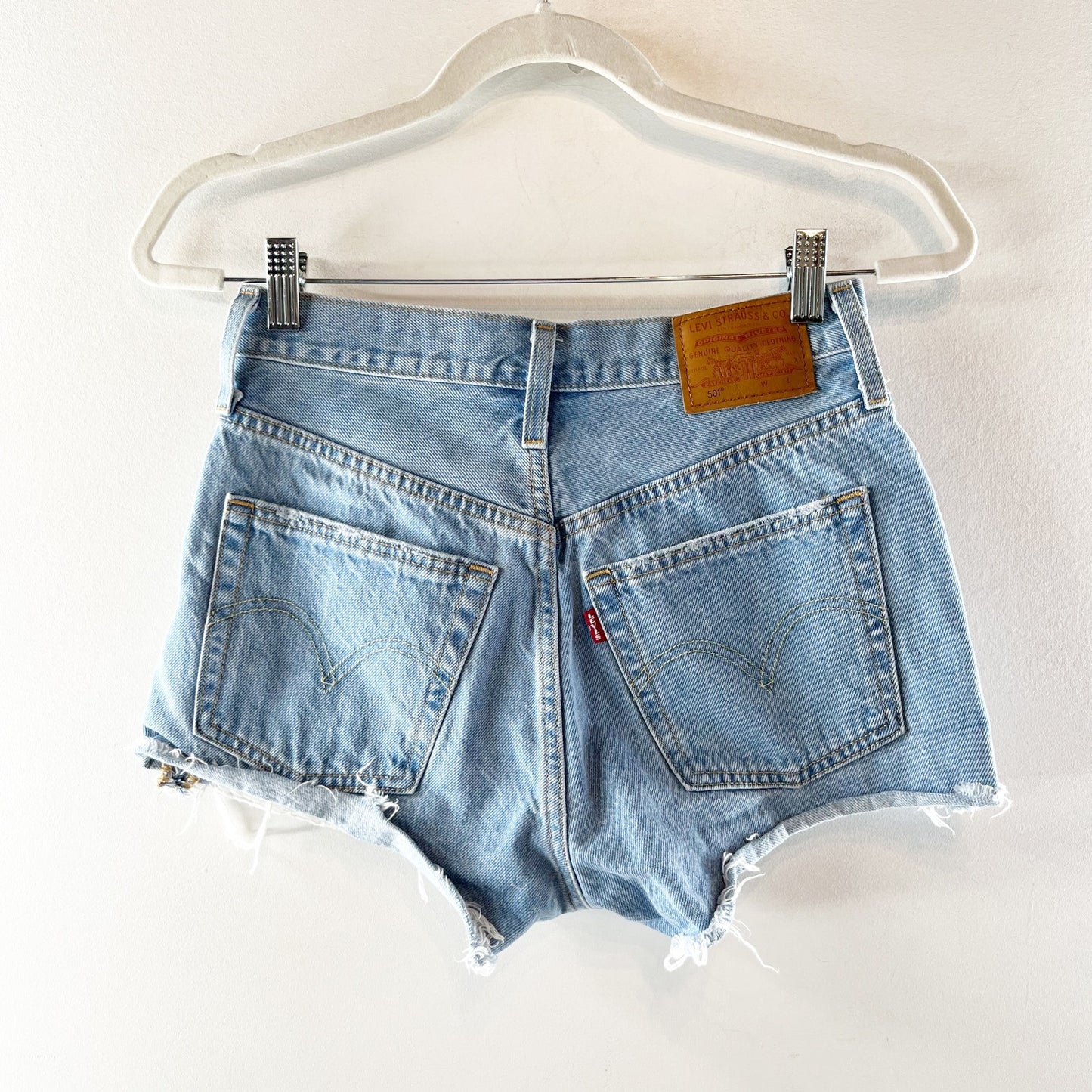 Levi's 501 Original Fit High Rise Button Fly Cutoff Jean Shorts Blue 25
