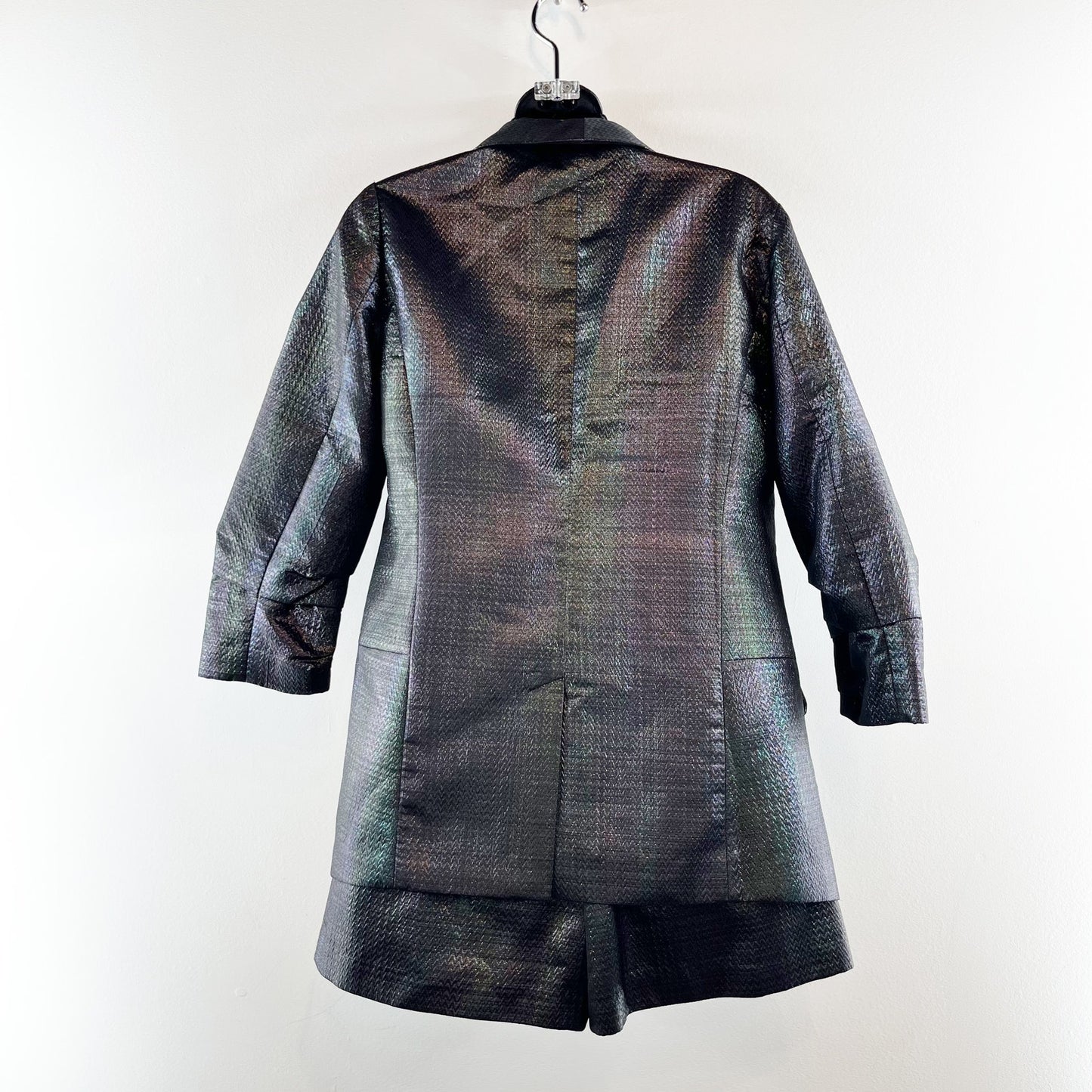 Hutch Anthropologie Metallic Textured Blazer and Shorts Set Black XS / S