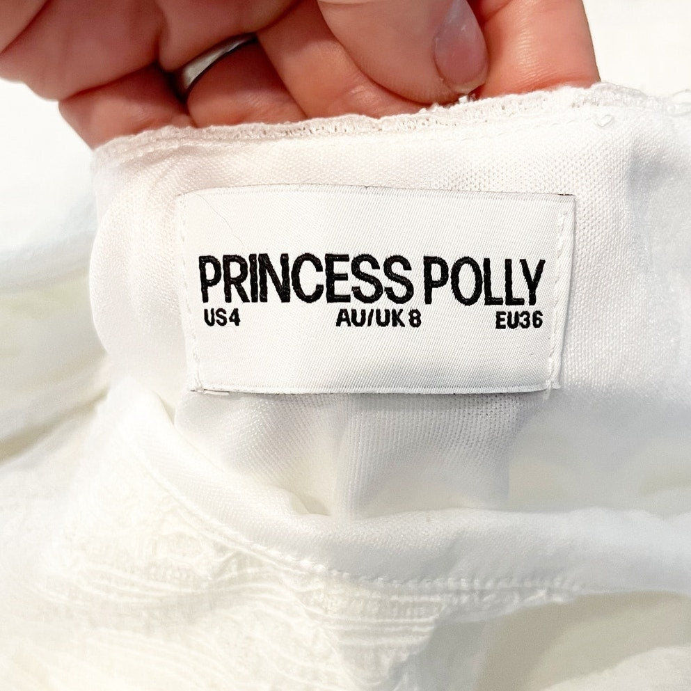 Princess Polly Lanchester Square Neck Mini Dress White 4