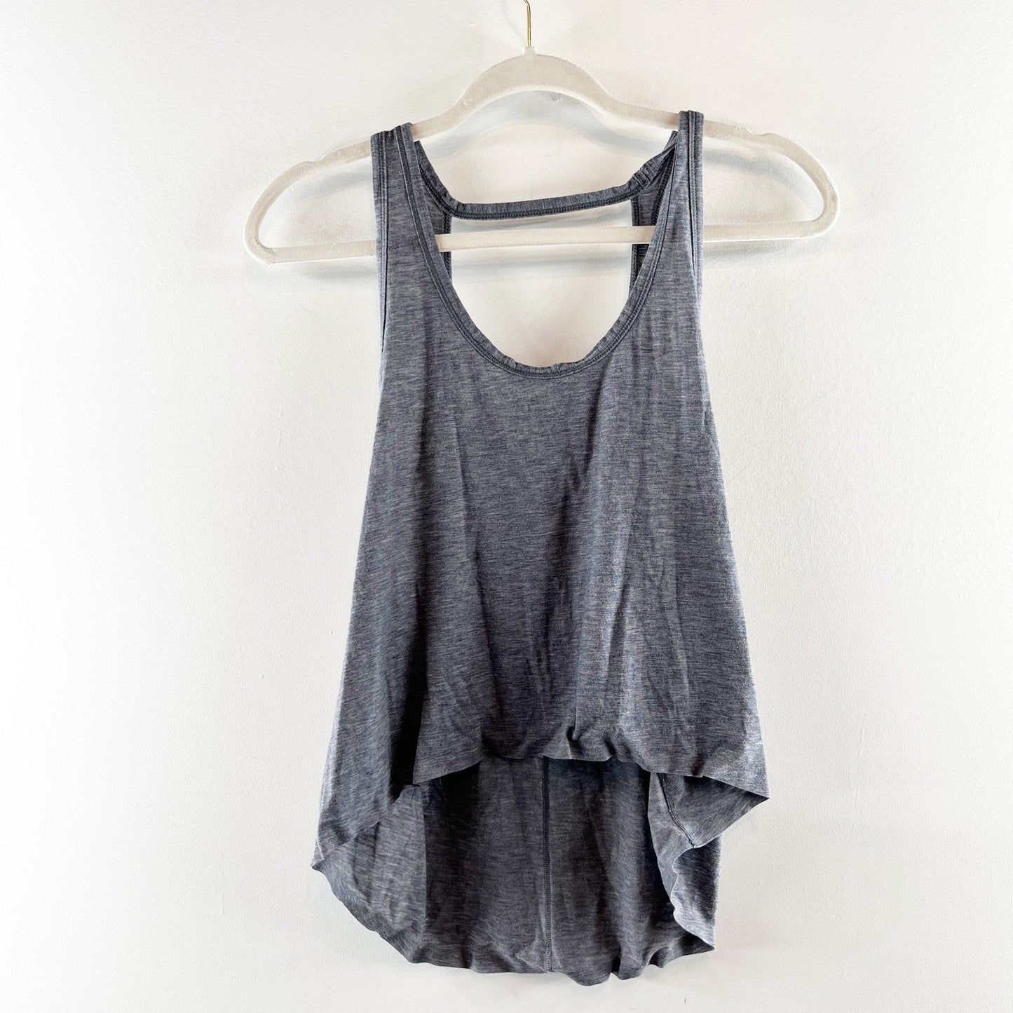 Lululemon Intended Tank Tank Top Heathered Gray Black Currant Small