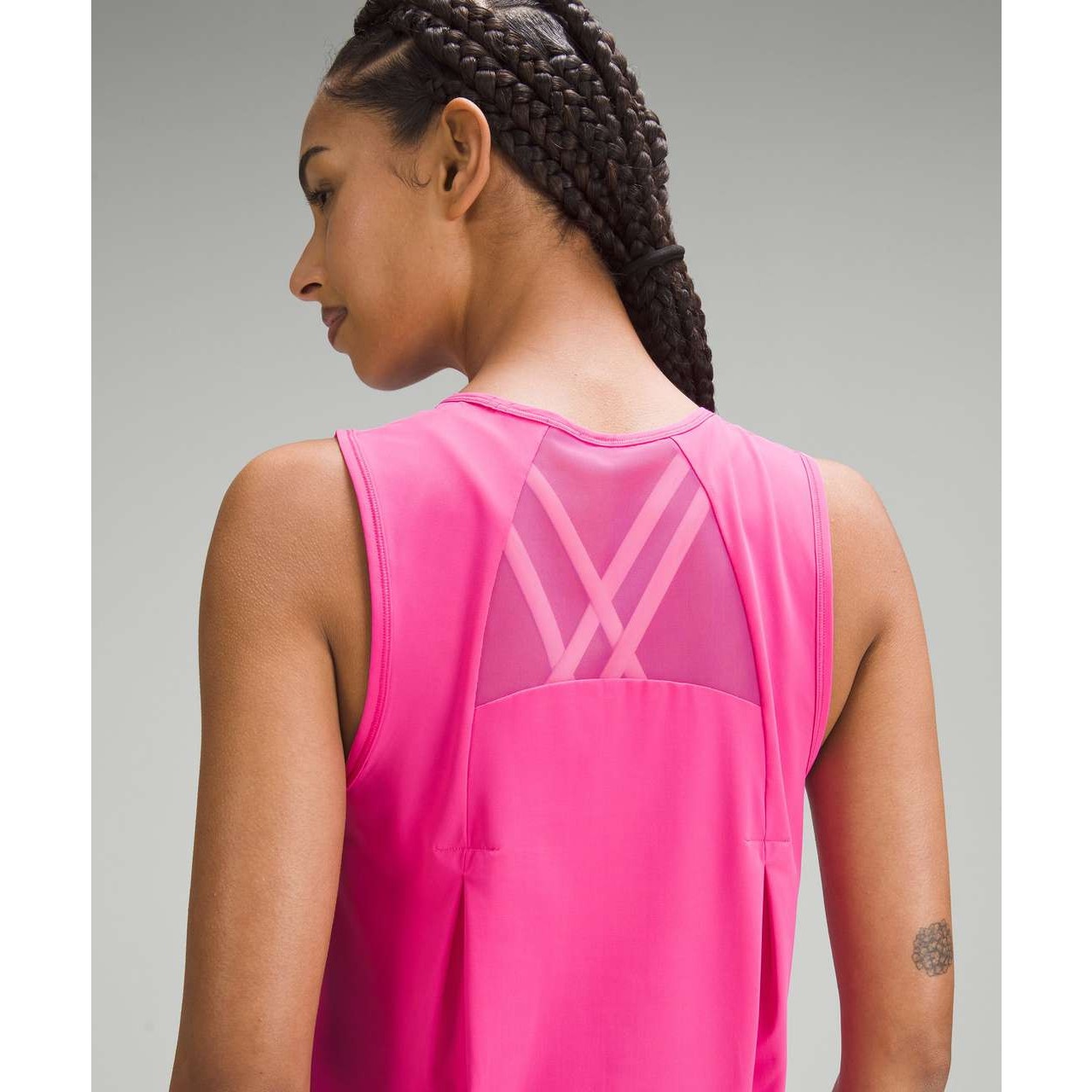 Lululemon Athletica Sculpt Mesh Panel Crop Tank Top w/ Reflective Sonic Pink 2
