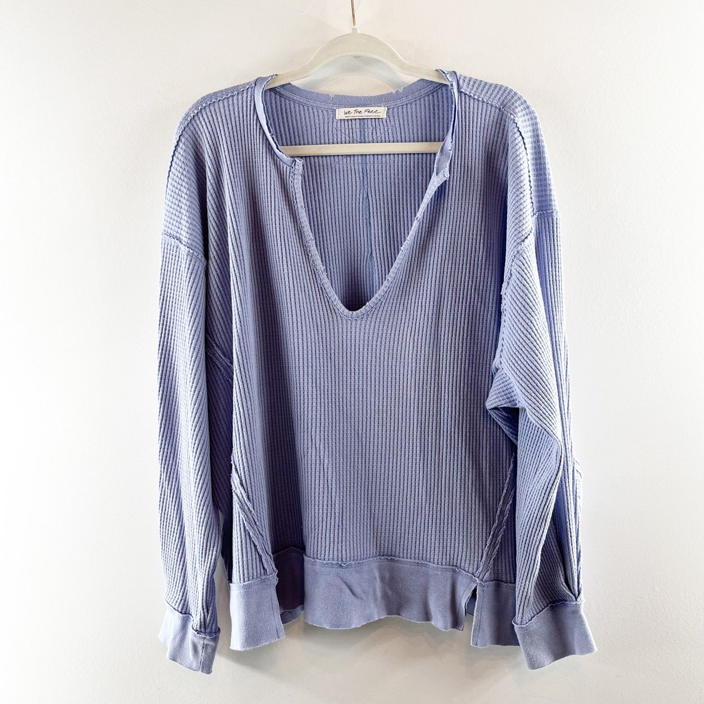Free People We The Free Buttercup Thermal Long Sleeve Top Purple Small