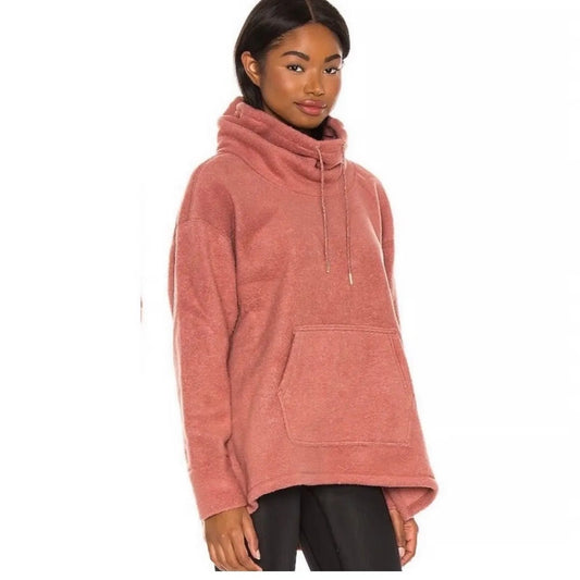 Nike Long Sleeve Therma Fleece Cowl Neck Pullover Sweatsirt Mauve Pink Medium