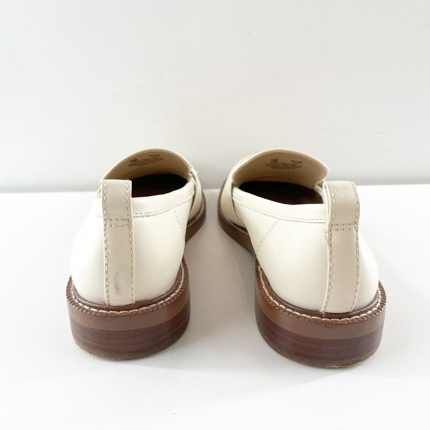 Sam Edelman Christy Patent Leather Chain Detail Loafers Flats Cream Ivory 7