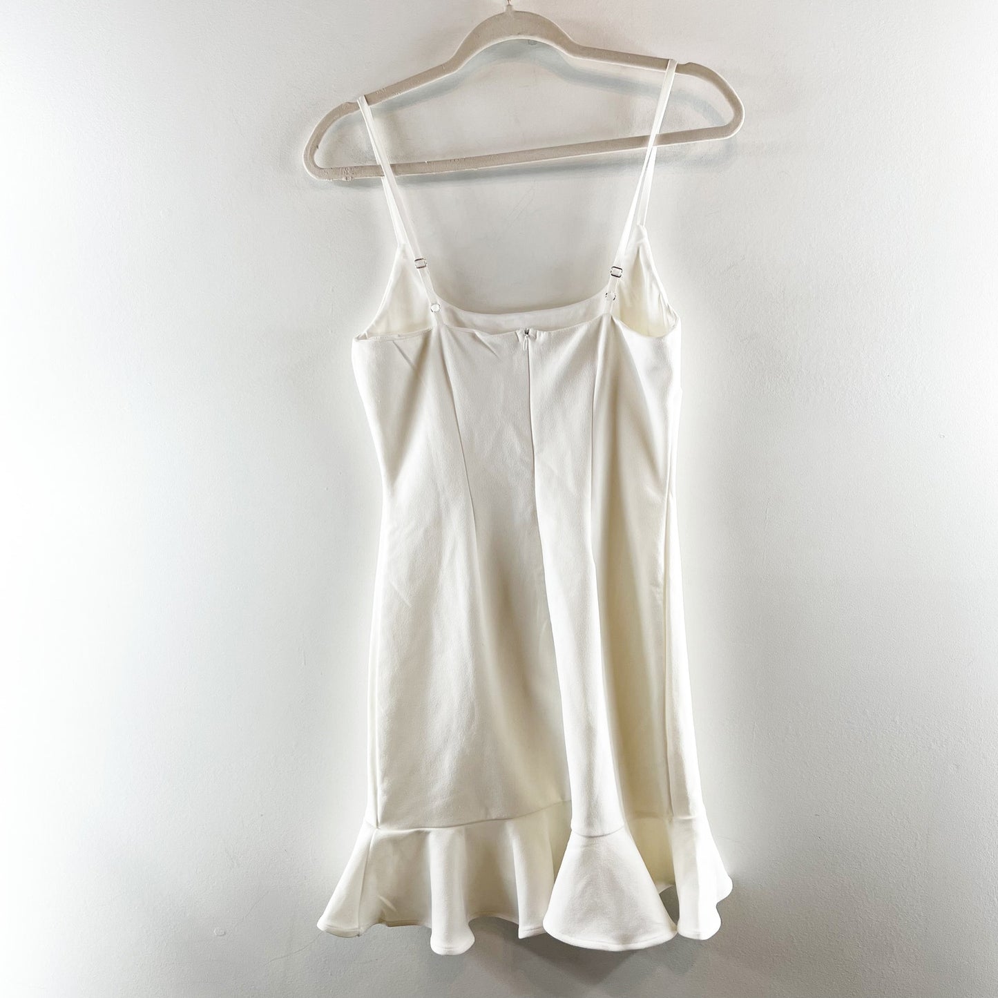 Hello Molly Ruffle Hem Sleeveless Mini Dress White Medium