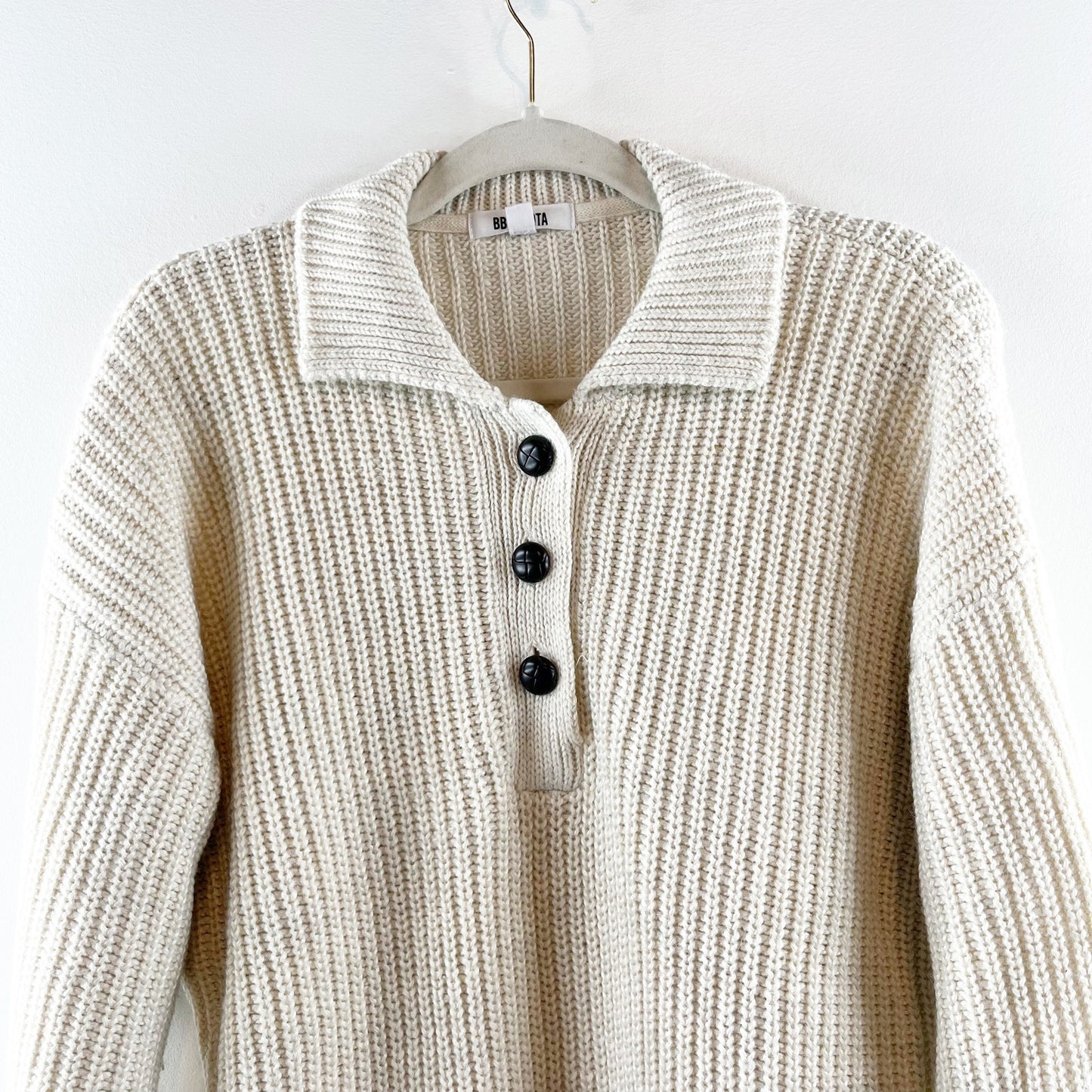 Steve Madden BB Dakota Mountain Time Sweater Oatmeal Tan Small