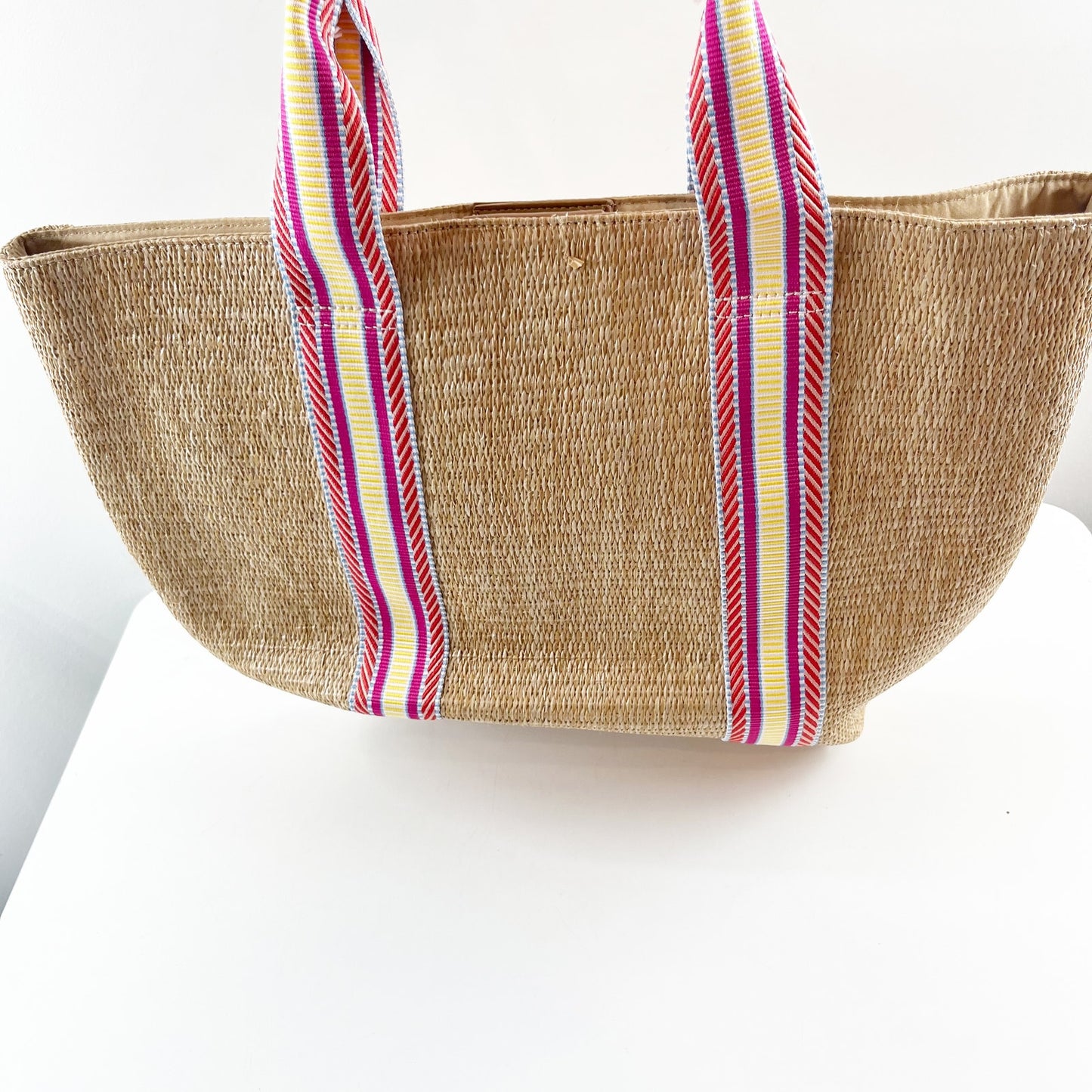 The Drop Tracy Large Tote Beach Bag Tan Pink