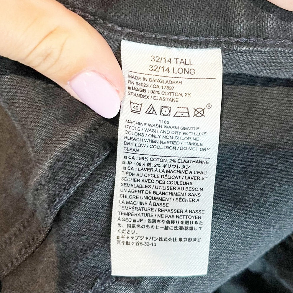 Banana Republic High Rise Denim Barrel Jeans Black Wash Tall 32 / 14