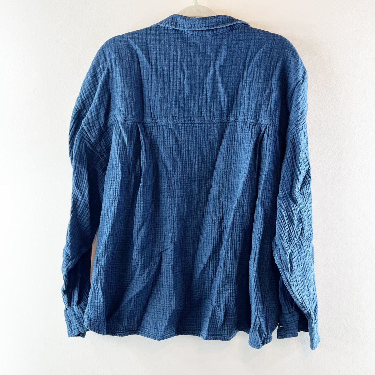 GAP Muslin Long Sleeve Chest Pocket Button-Up Shirt Top Dark Blue XXL