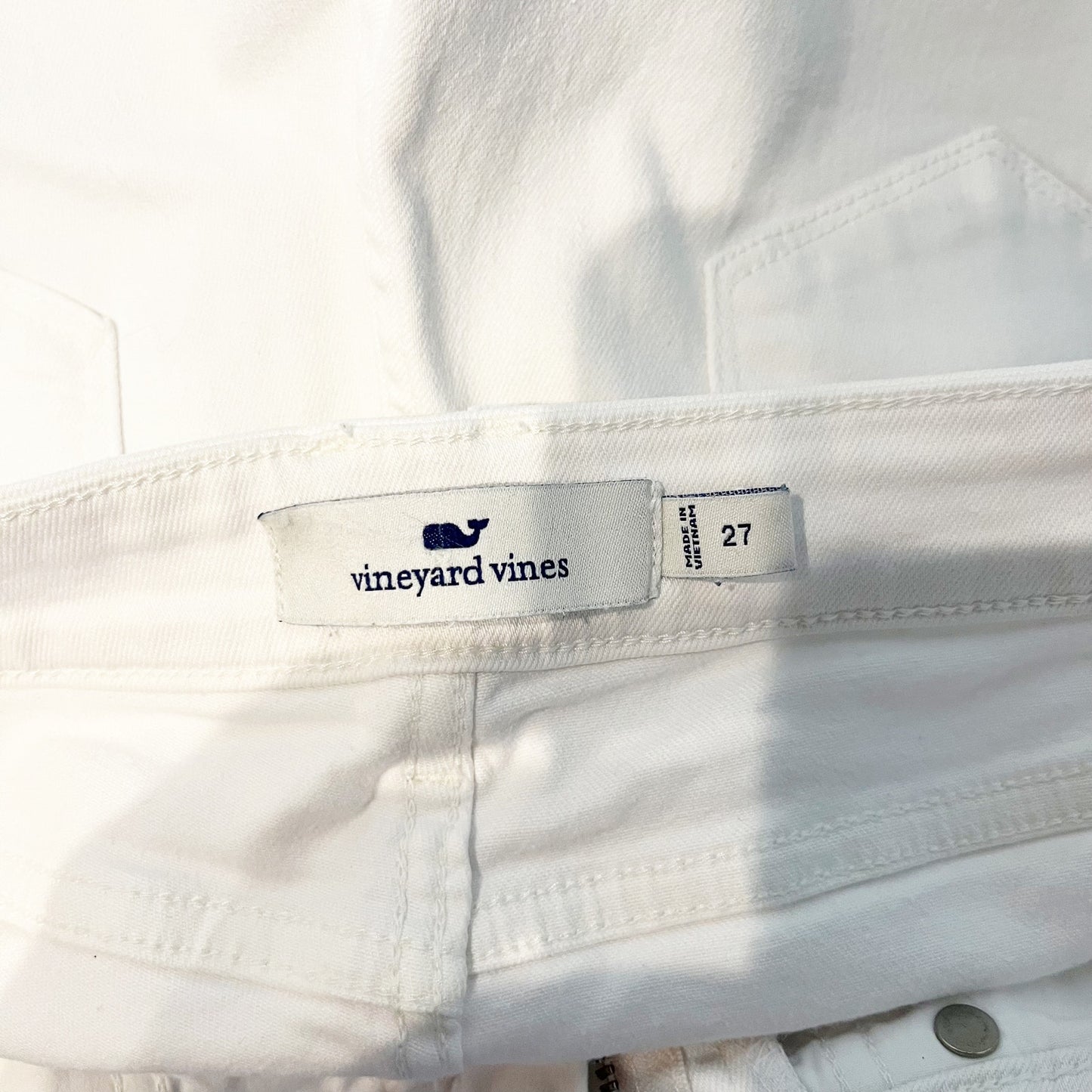 Vineyard Vines Raw Hem Cutoff Mid Rise Jean Denim Shorts White 27