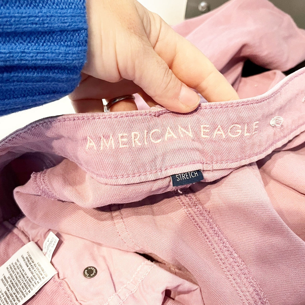 American Eagle Low Rise Baggy Wide Leg Jeans Dusty Mauve Pink 10
