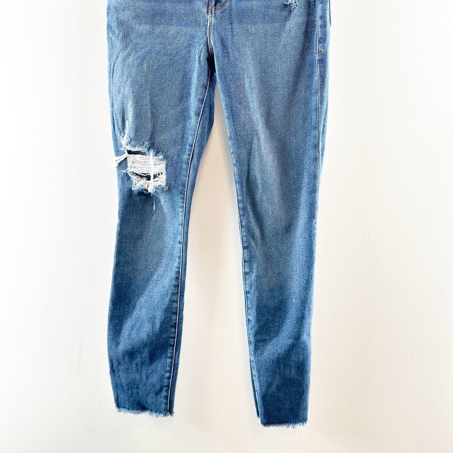 Good American Good Legs High Waisted Distressed Denim Skinny Jeans Blue 2 / 26