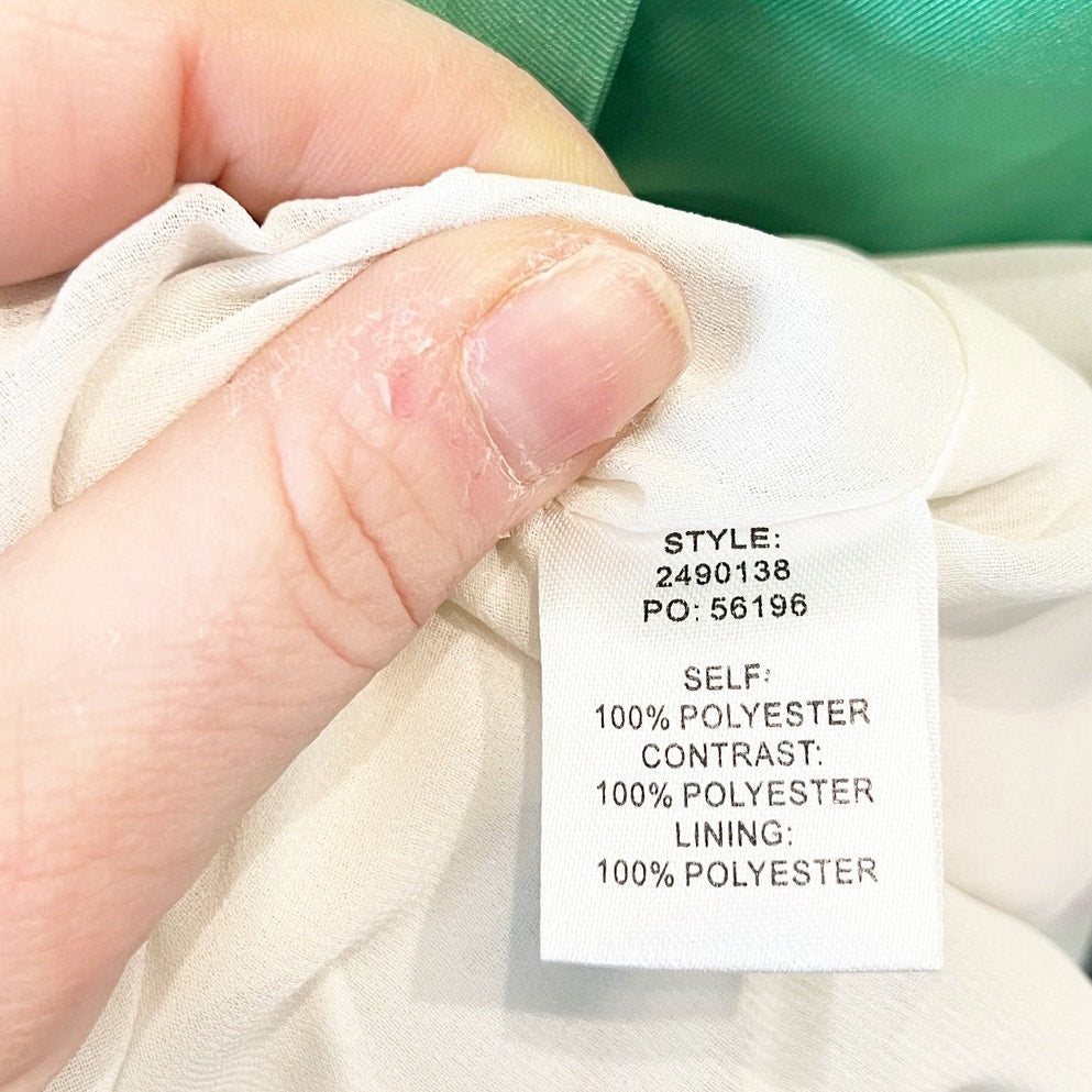 Current Air Anthropologie Sleeveless Button Up Shirt Dress Green White Small