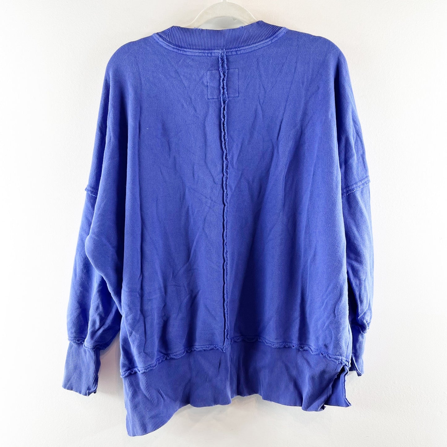 Aerie Self Care Club Oversized Pullover Graphic Sweatshirt Blue Periwinkle XS