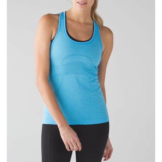 Lululemon Run: Swiftly Tech Racerback Tank Top Heathered Kayak Blue 6