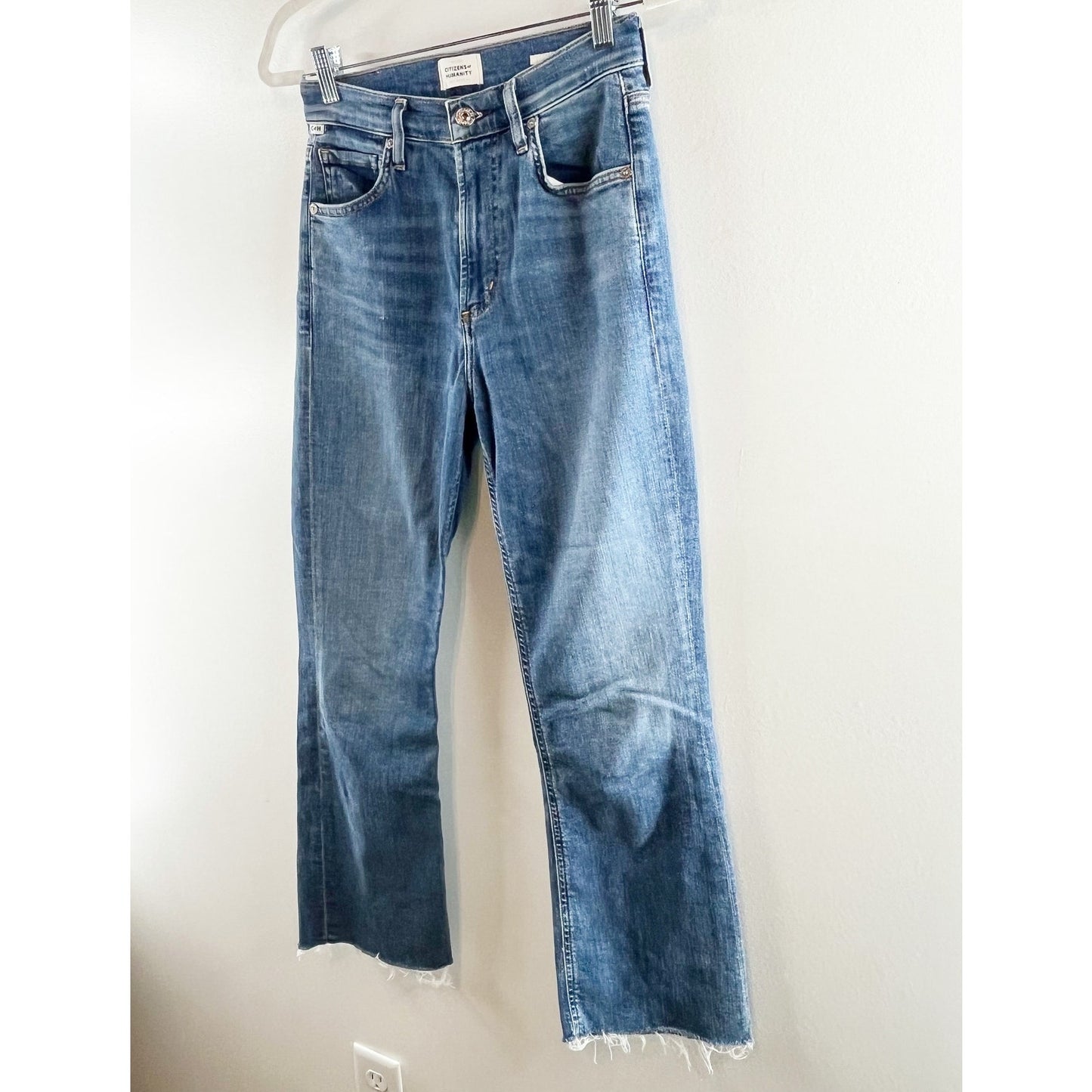 Citizens of Humanity High Rise Isola Cropped Boot Cut Jeans Blue 25