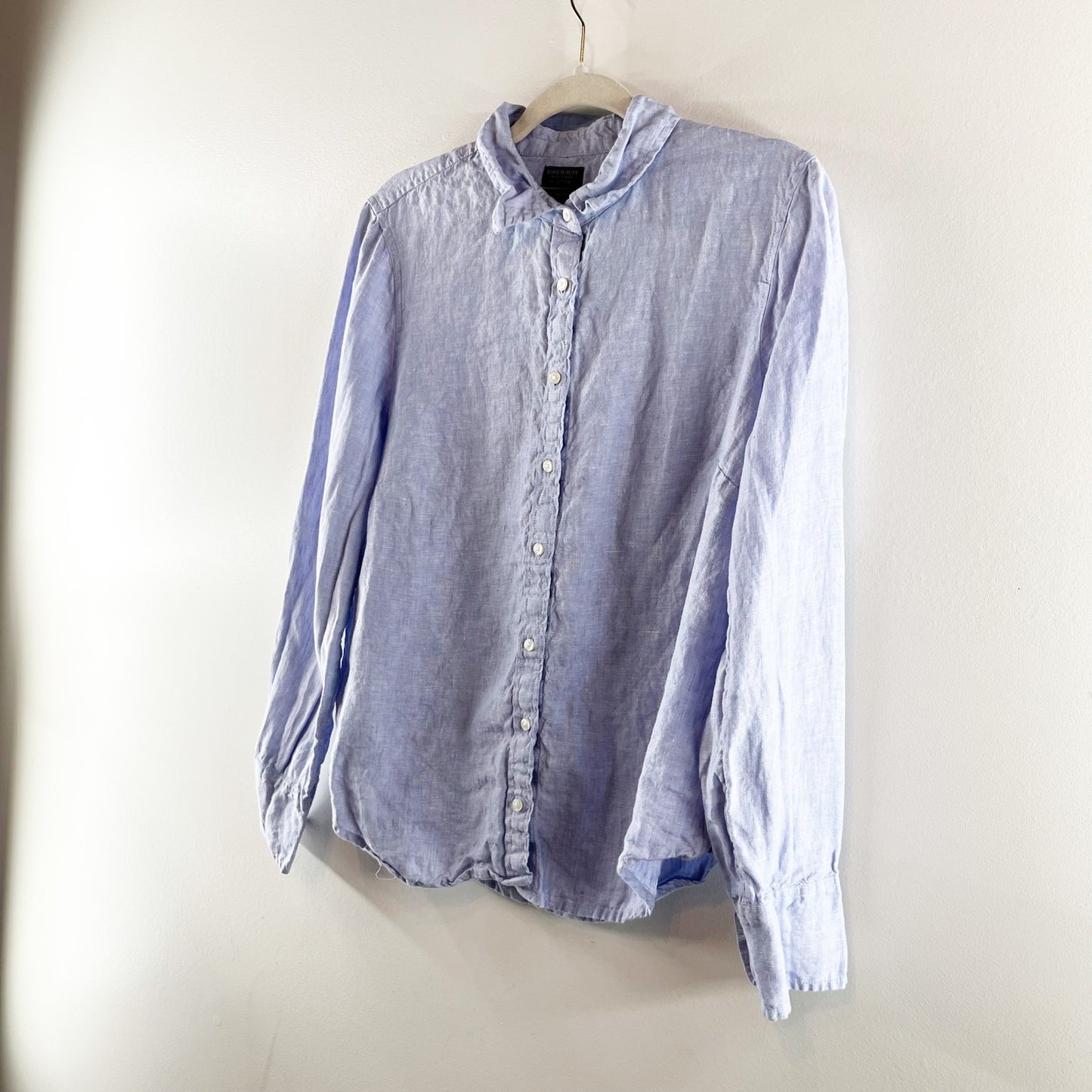 Baird McNutt Irish Linen for J.Crew Slim-Fit Button-Up Shirt Periwinkle Blue 12P