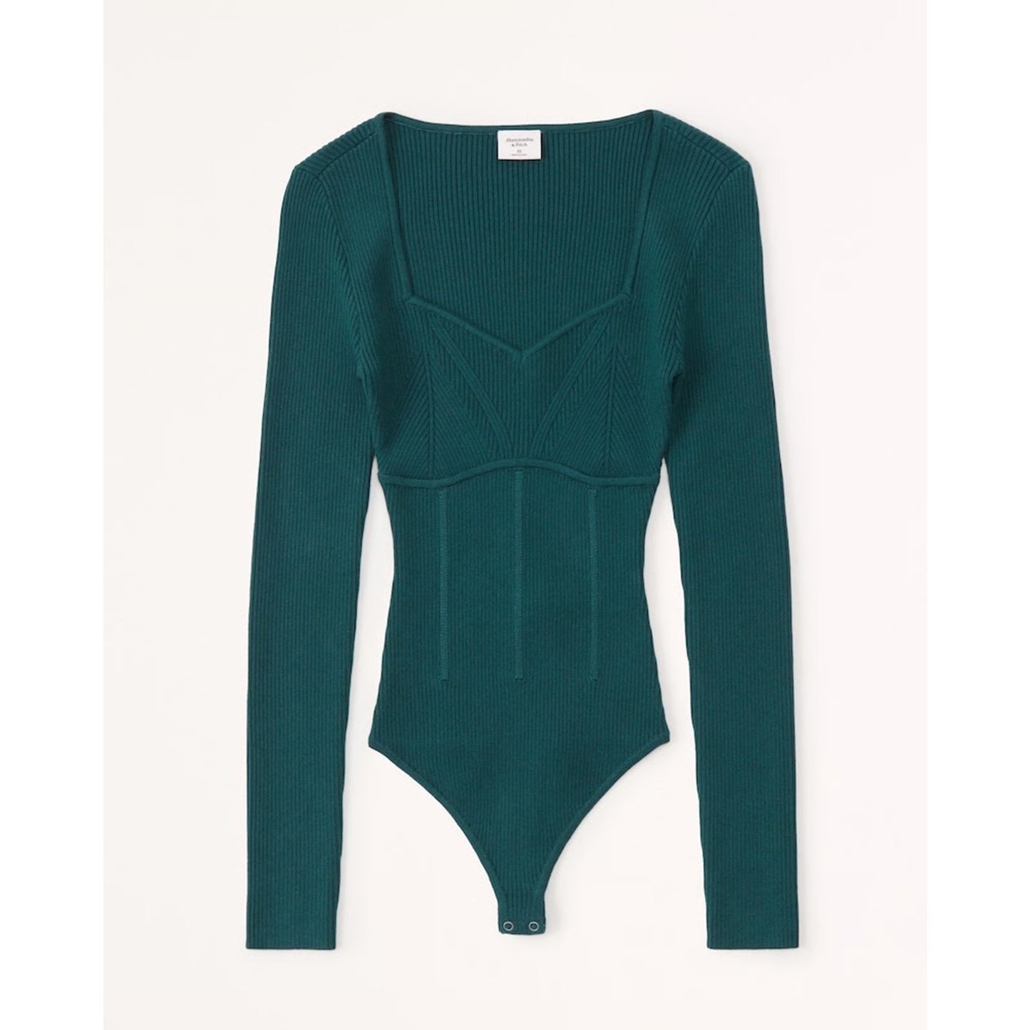 Abercrombie Long Sleeve Sweetheart Neckline Sweater Bodysuit Green Medium