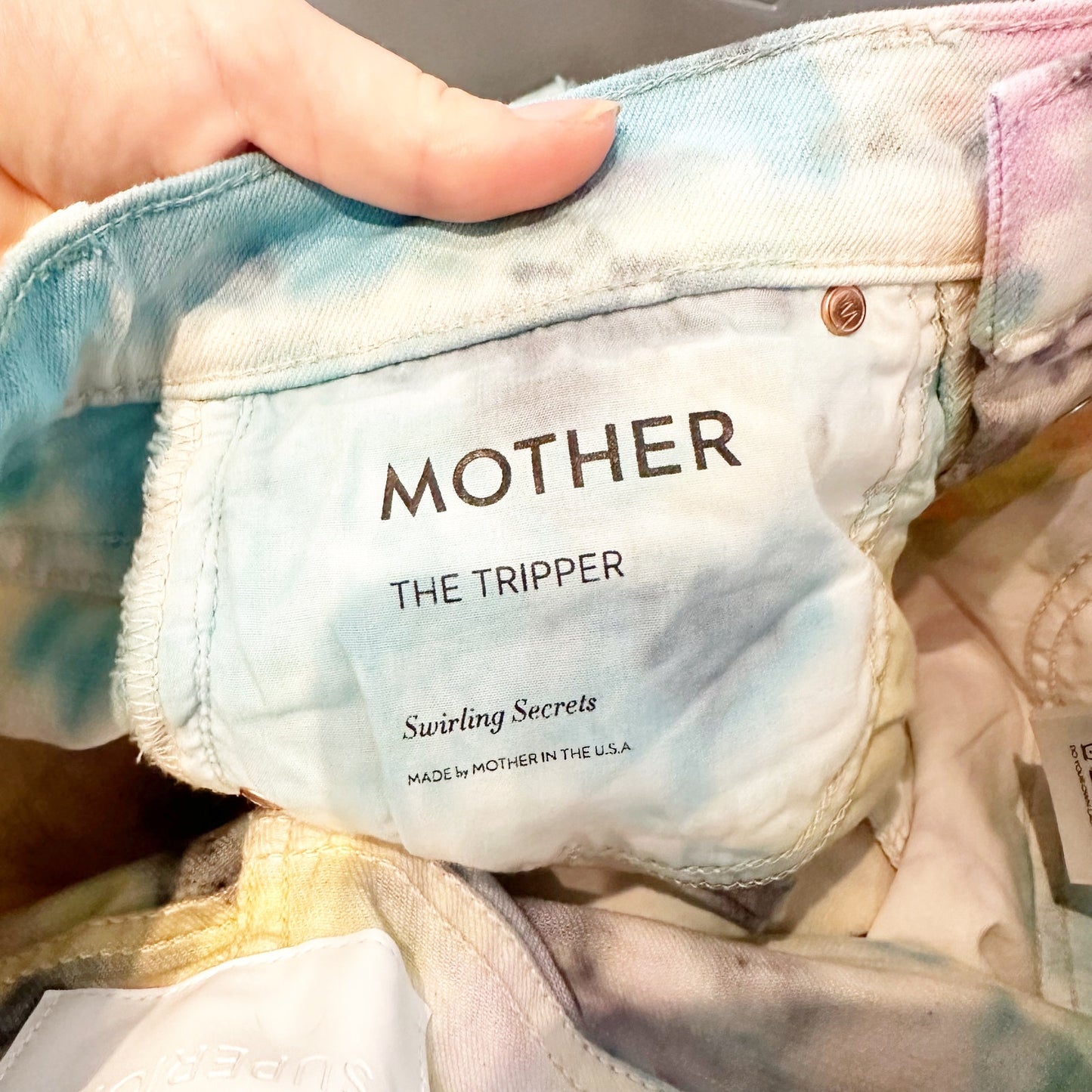 Mother The Tripper Cropped Boot Tie Dye Jeans Swirling Secrets 25