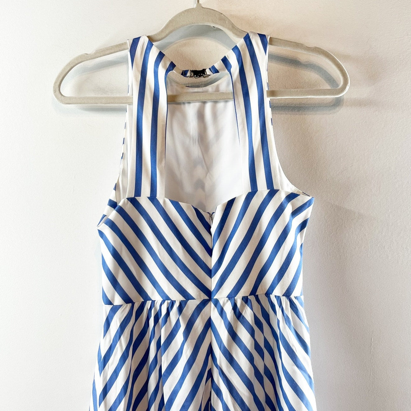 Tuckernuck Striped High Neck Sleeveless Portofino Midi Dress Blue White 4