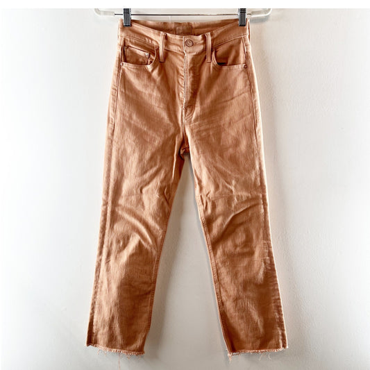 Mother The Tripper High Rise Ankle Straight Fray Hem Jeans Play Date Toasted Nut