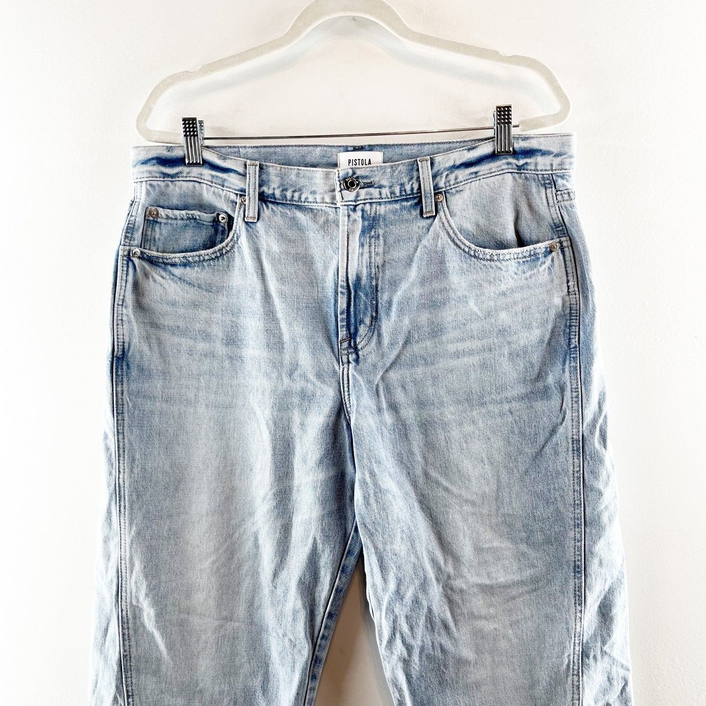 Pistola Seamed Kacey Cotton Blend Mid Rise Straight Leg Jeans Berkeley 31