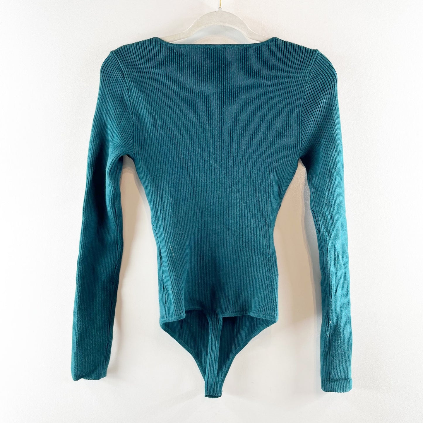 Abercrombie Long Sleeve Sweetheart Neckline Sweater Bodysuit Green Medium