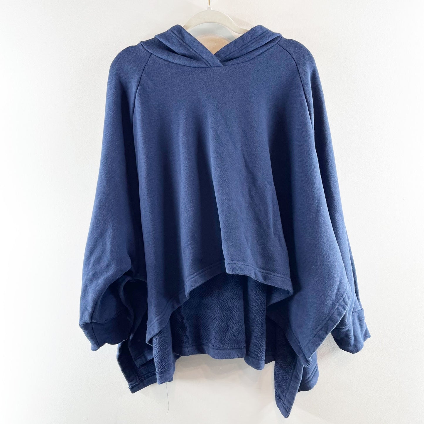 Free People Odessa Long Sleeve Poncho Style Hoodie Sweatshirt Navy Blue M/L