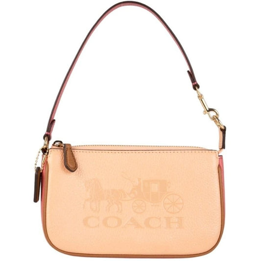 Coach C8877 Nolita Leather Colorblock Wristlet Purse Handbag Pink Blush