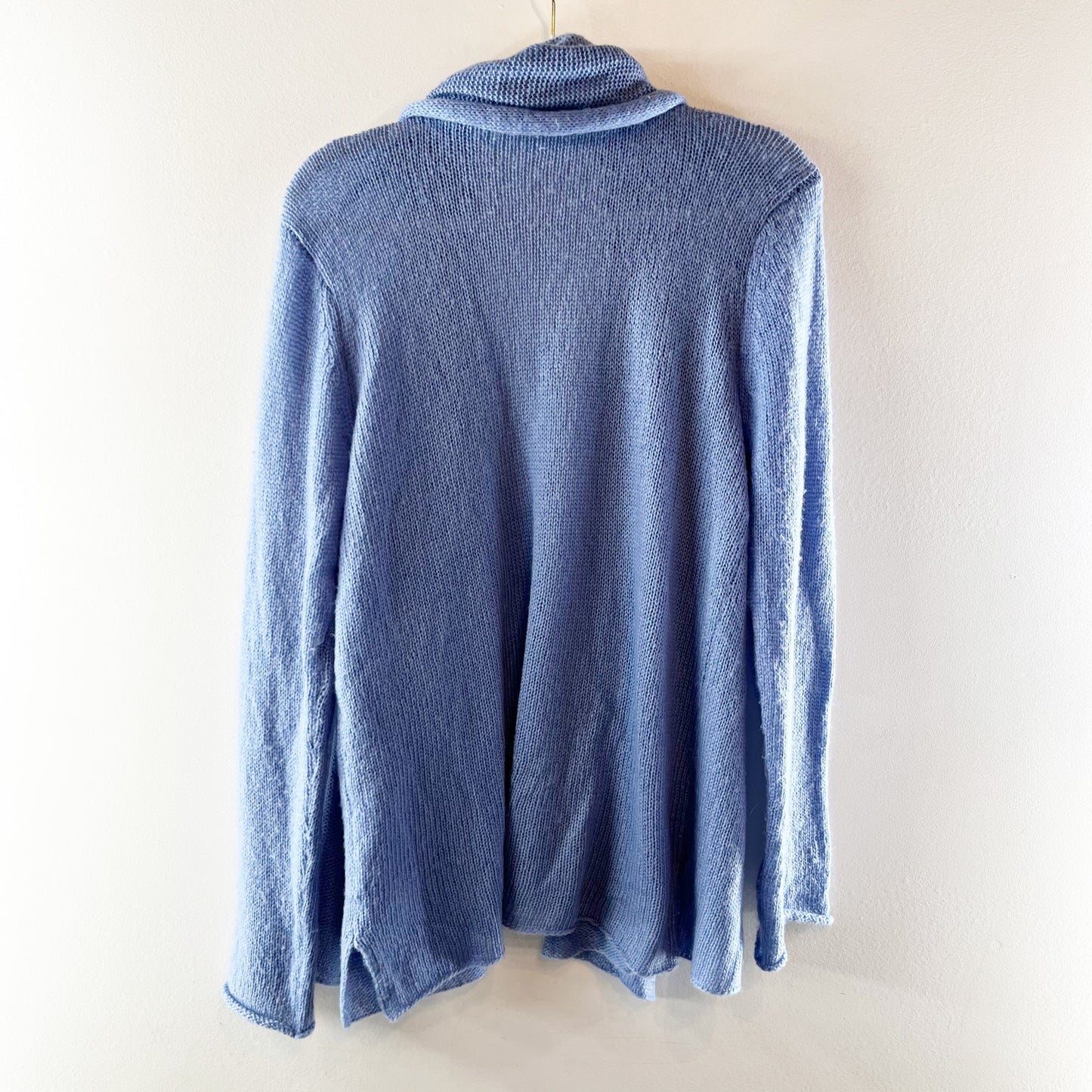 Wooden Ships Open Long Sleeve Knit Cardigan Sweater Blue Medium / Large