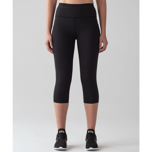 Lululemon Mind Over Miles Crop 17" Leggings Capri Black 8