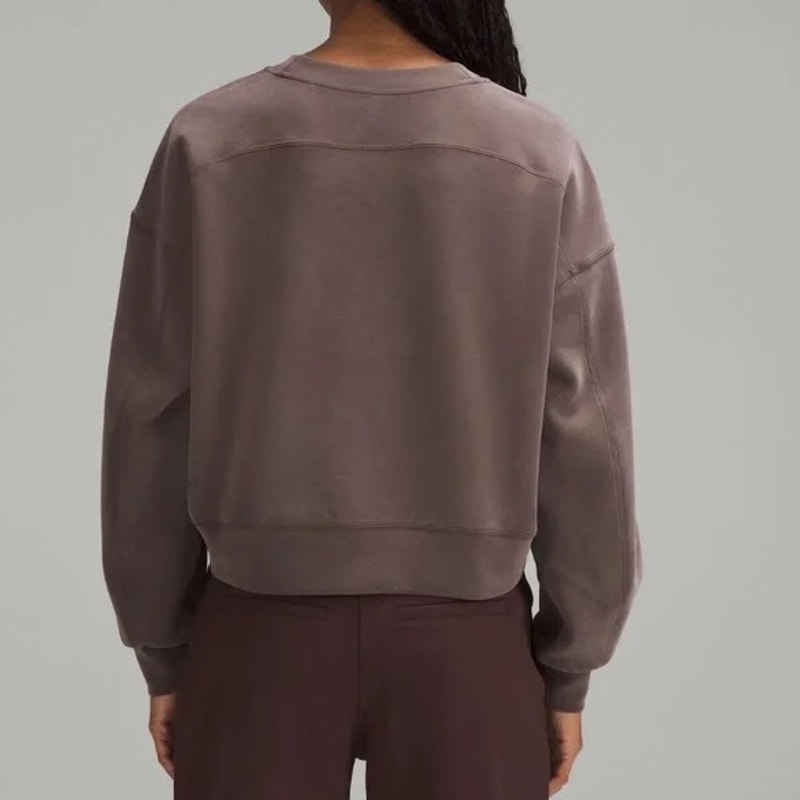 Lululemon Softstreme Perfectly Oversized Cropped Crewneck Sweatshirt Espresso 8