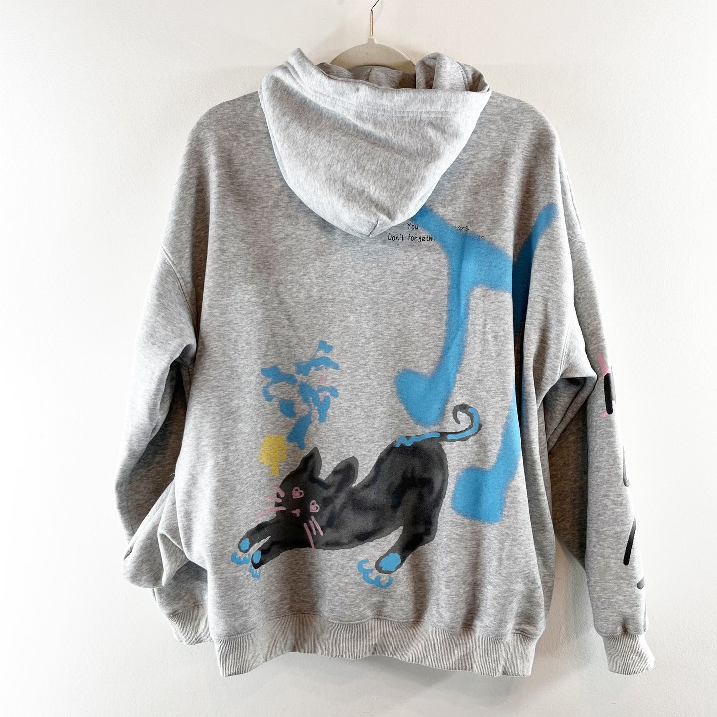 Aelfric Eden Oversized Cartoon Graffiti Pullover Hoodie Gray Medium