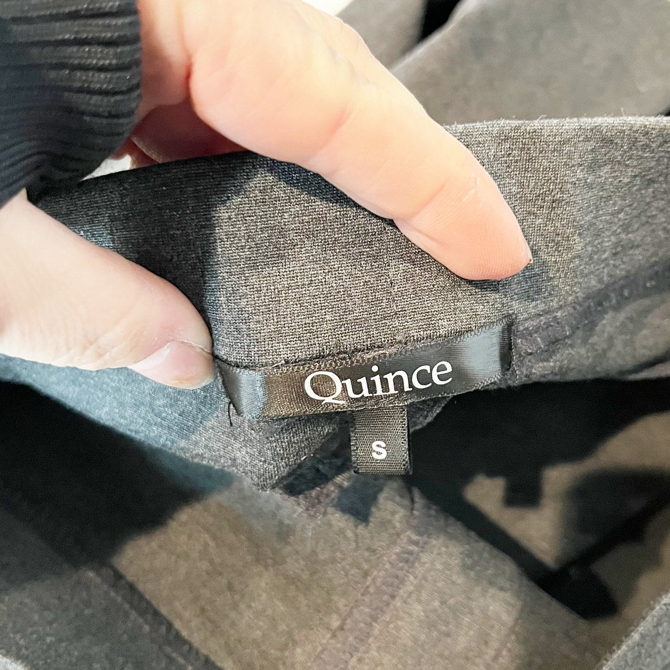 Quince Ultra Stretch Mid Rise Ponte Straight Leg Pants Gray Small