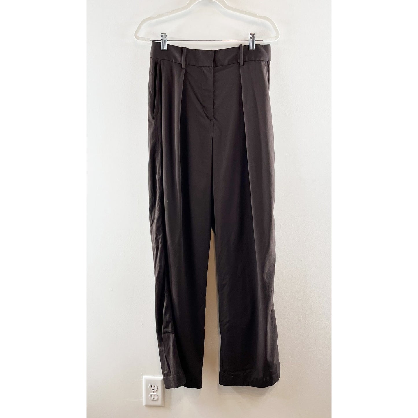 Lululemon Pleat Front High-Rise Trouser Pants Regular Espresso Brown 8