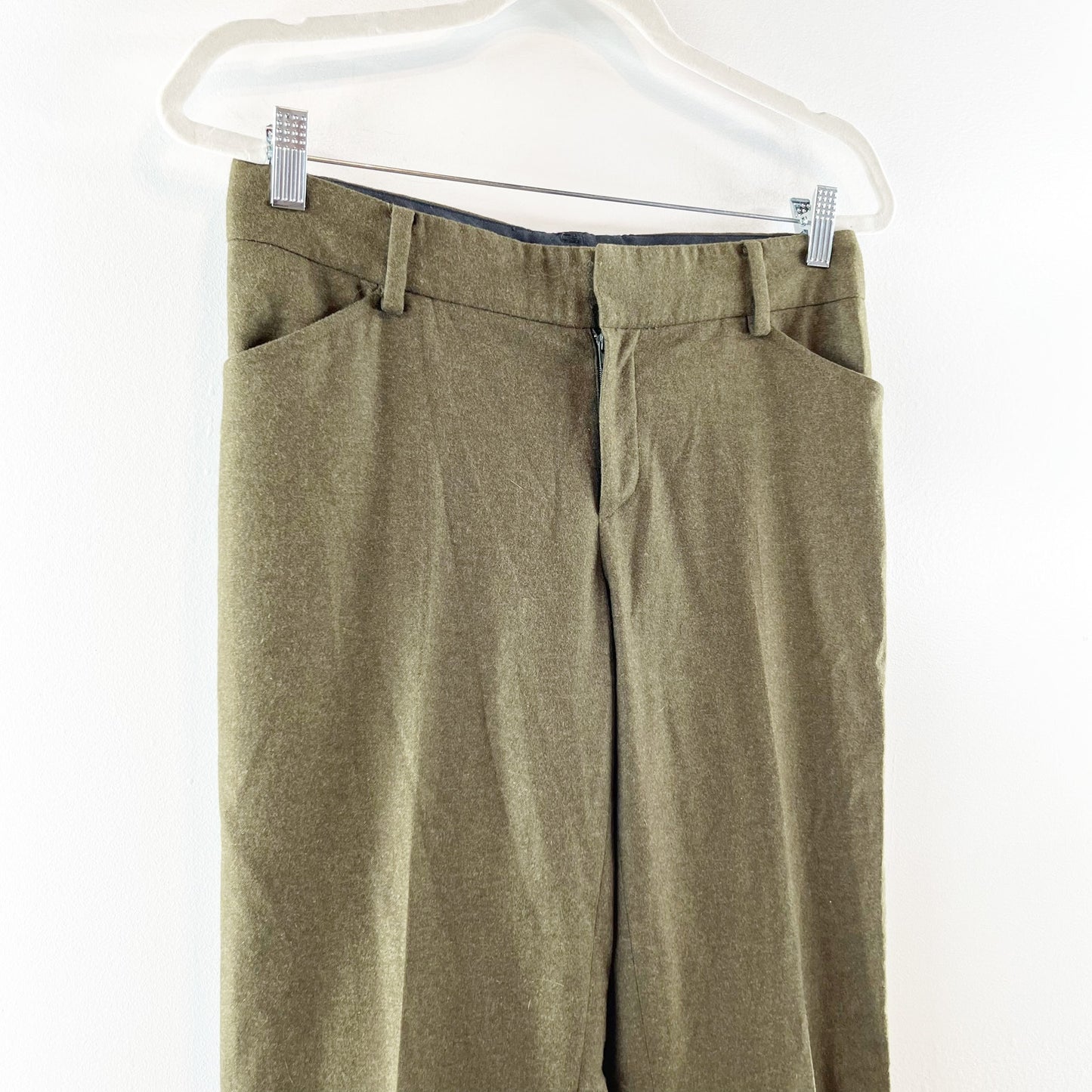 Ralph Lauren Mid Rise Wool Blend Cuffed Trouser Dress Pants Green 8