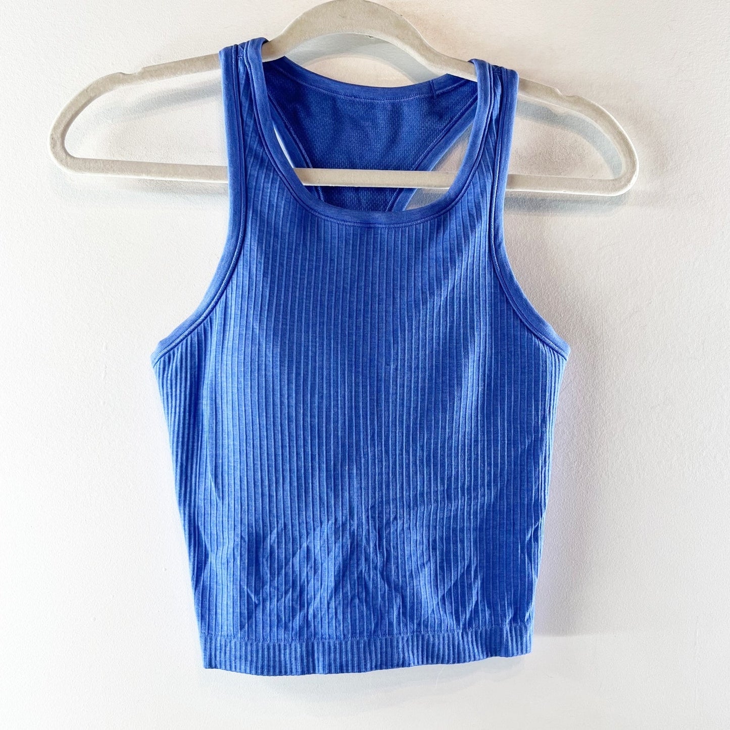 Lululemon Ebb to Street Cropped Racerback Tank Top Pipe Dream Blue