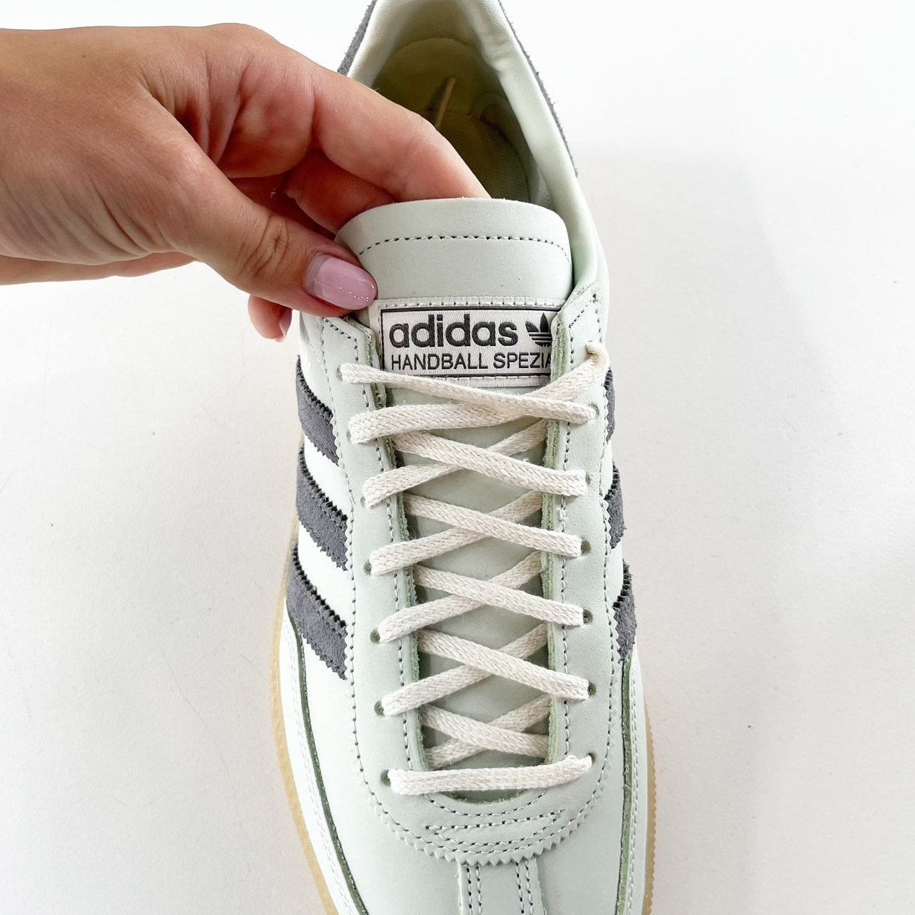 Adidas Handball Spezial Low Top Lace Up Sneakers Linen Green 8